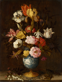 Flowers in a Wan-Li Vase by Balthasar van der Ast