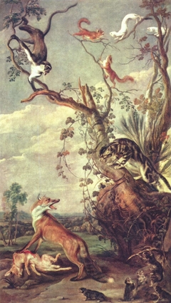 Fox and cat by Frans Snyders
