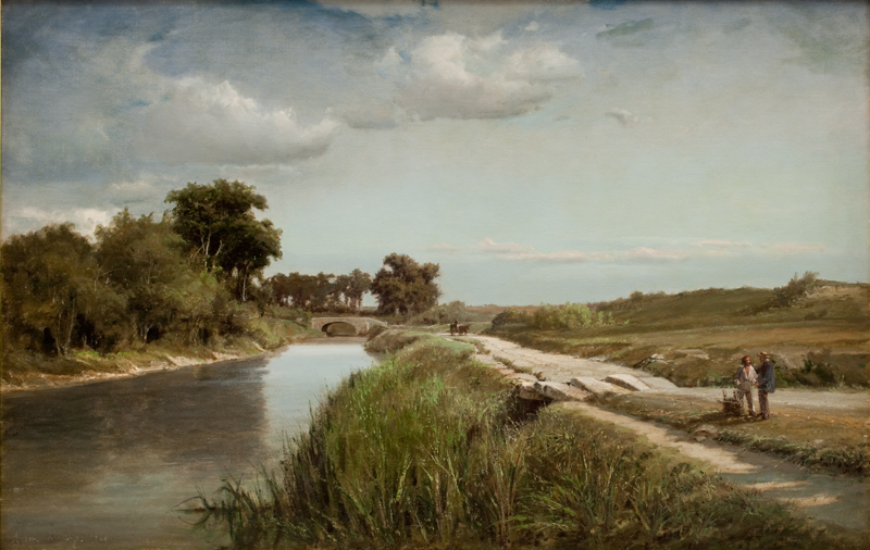 French River Landscape with a Bridge