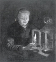 Girl with a Lantern by Okänd