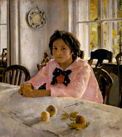 Girl with peaches