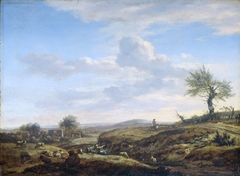 Hilly Landscape with a high Road by Adriaen van de Velde
