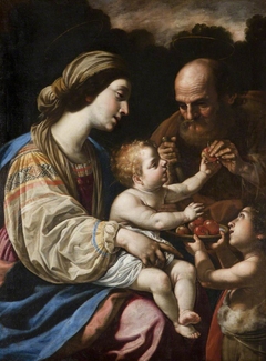 Holy Family with the Infant John the Baptist offering Fruit