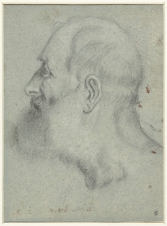 Hoofd van man met baard, in profiel naar links by Unknown Artist