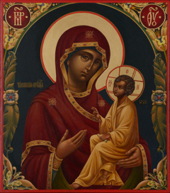 Icon of the Holy Mother of God of Tikhvin by Pavel Korzukhin