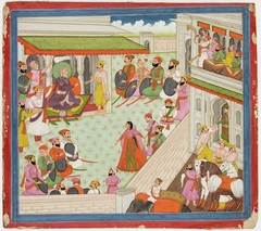 Illustrations to Life of Dhurva Maharaj: #3 Rejoicing and Dancing in Palace