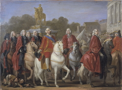 Inauguration de la statue de Louis XV sur la place du même nom, par le corps de la Ville de Paris, le 20 juin 1763