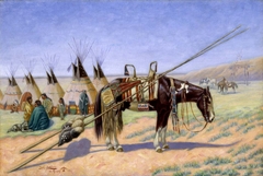 Indians in Camp at 101 Ranch by Emil W Lenders