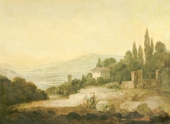 Italian Landscape with a House, Gate, Tower and Distant Hills