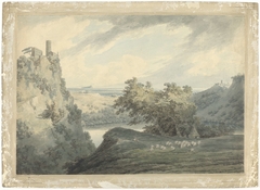 Italian Mountainous Landscape with Lake Nemi by John Robert Cozens