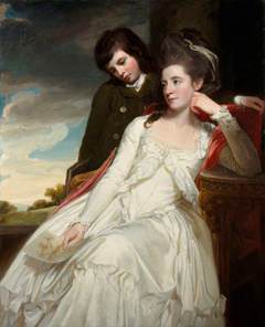Jane Maxwell, Duchess of Gordon, c 1749 - 1812. Wife of the 4th Duke of Gordon (With her son, George Duncan, 1770 - 1836. Marquess of Huntly, later 5th Duke of Gordon. General) by George Romney