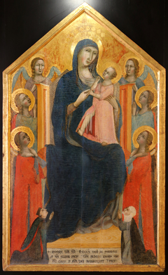 La Vierge de Majesté avec six anges et les donateurs Paci by Master of 1310