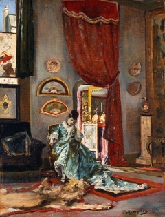 Lady in a Fancy Interior by Rogelio de Egusquiza