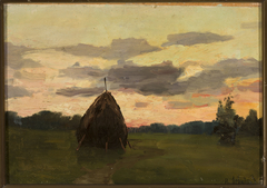 Landscape with a haystack by Isaac Levitan