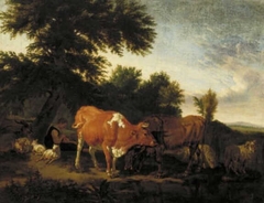 Landscape with Animals by Pieter van der Leeuw
