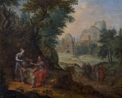 Landscape with Christ and the Woman of Samaria by Anonymous