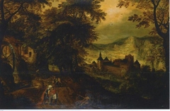Landscape with the Good Samaritan by Adriaen van Stalbemt