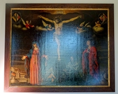 Le Christ en croix avec la Vierge, saint Jean et un donateur by Anonyme