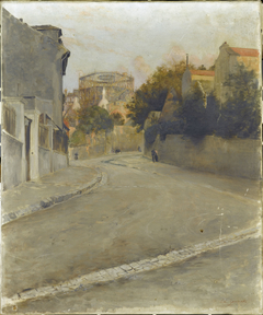 Le Sacré-Cœur en construction, vu de l'abreuvoir de Montmartre, vers 1895 by Edouard Zawiski