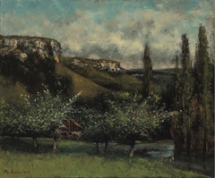 Les pommiers du père Courbet à  Ornans by Gustave Courbet