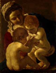 Madonna and Child with Saint John The Baptist by Guercino