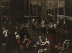 Market Scene by Hendrik van Steenwijk I