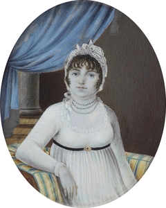 Miniature of a woman sitting in an armchair. by Anonymous