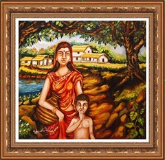 MOTHER AND SON (an Indian Mother) by DHIMAN BHATTACHARJEE
