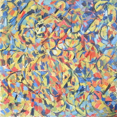 ‘Nude painting’, (1958). Oil on hardboard, 122 x 122 cm.