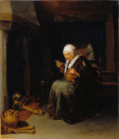 Old Woman Eating by Anonymous