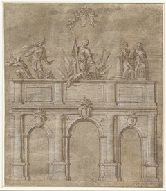 Ontwerp voor een ereboog ter gelegenheid van de inkomst van paus Innocentius XI te Perugia in 1686 by Carlo Lamparelli