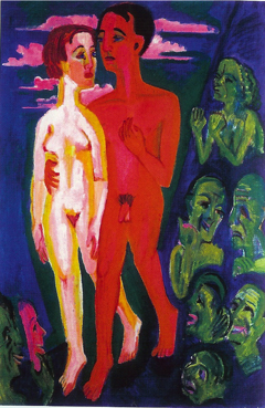 Paar vor den Menschen by Ernst Ludwig Kirchner