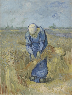 Peasant Woman Binding Sheaves (after Millet)
