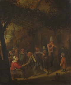 Peasants merry-making outside an Inn by Jan Steen