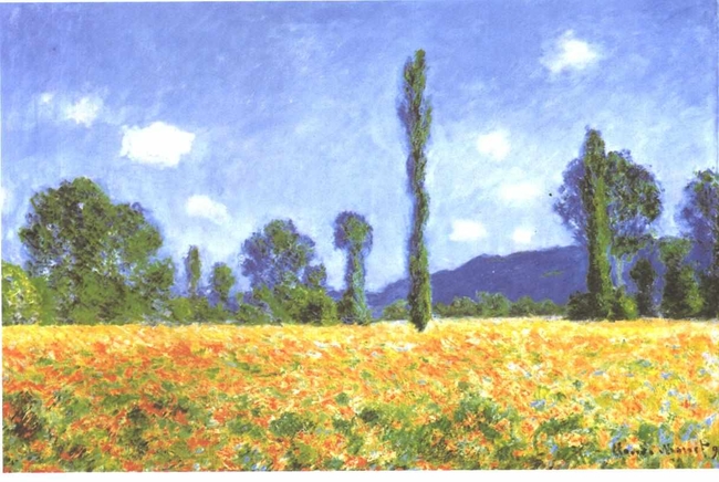 超安い】在庫処分セール アートフレーム 名画 of モネ Claude poppies Monet zfa-62345 Field at  Giverny S(GD) パーティーグッズ