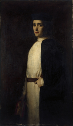 Portrait de Caroline Segond-Wéber (1867-1945), sociétaire de la Comédie-Française, dans le rôle de Danielo de "La Reine Fiammette" de Catulle-Mendès by Marie Villedieu