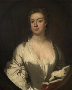 Portrait Of A Lady In White And Ermine by Isaac Whood