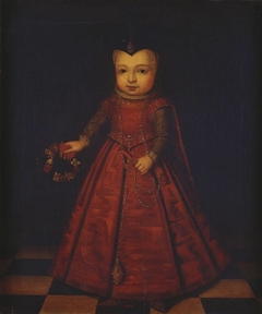 Portrait of a Young Girl in a Red Dress by Anonymous