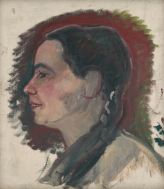 Portrait of a Young Woman with a Braid by Arnold Peter Weisz-Kubínčan