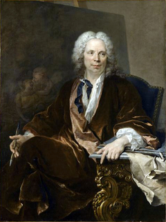 Portrait of Louis Galloche (1670-1761), painter by Louis Tocqué