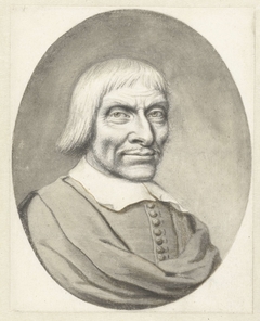 Portret van een man (Jan Luyken?) in ovaal by Michiel van Musscher