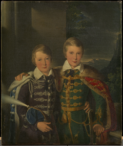 Princes Ferdinand (1816-85) and Augustus (1818-81) of Saxe-Coburg and Gotha when children by William August Rieder