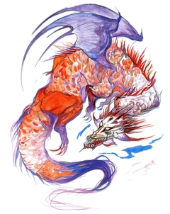 Red Dragon - Final Fantasy III by Yoshitaka Amano