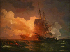 Sea-battle by Philip James de Loutherbourg