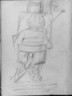 Seated Artist, Viewed from the Rear, Painting at an Easel (from Whistler Album) by Anonymous