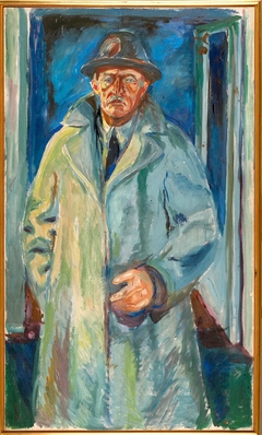 Self-Portrait in Hat and Coat by Edvard Munch