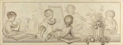 Six Putti with Flowers and Fruit and Attributes of the Art of Drawing by Jurriaan Andriessen