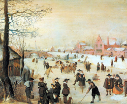 Skaters, Kolf players and Sledges on the Ice