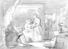 Sketch for a Highland Interior with Figures - John Phillip - ABDAG004171 by John Phillip