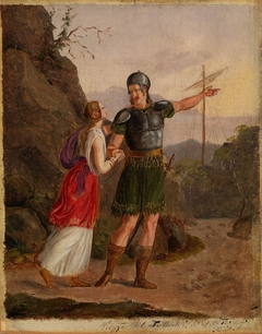 Sketch for The Departure of Fridtjof by Adolph Tidemand